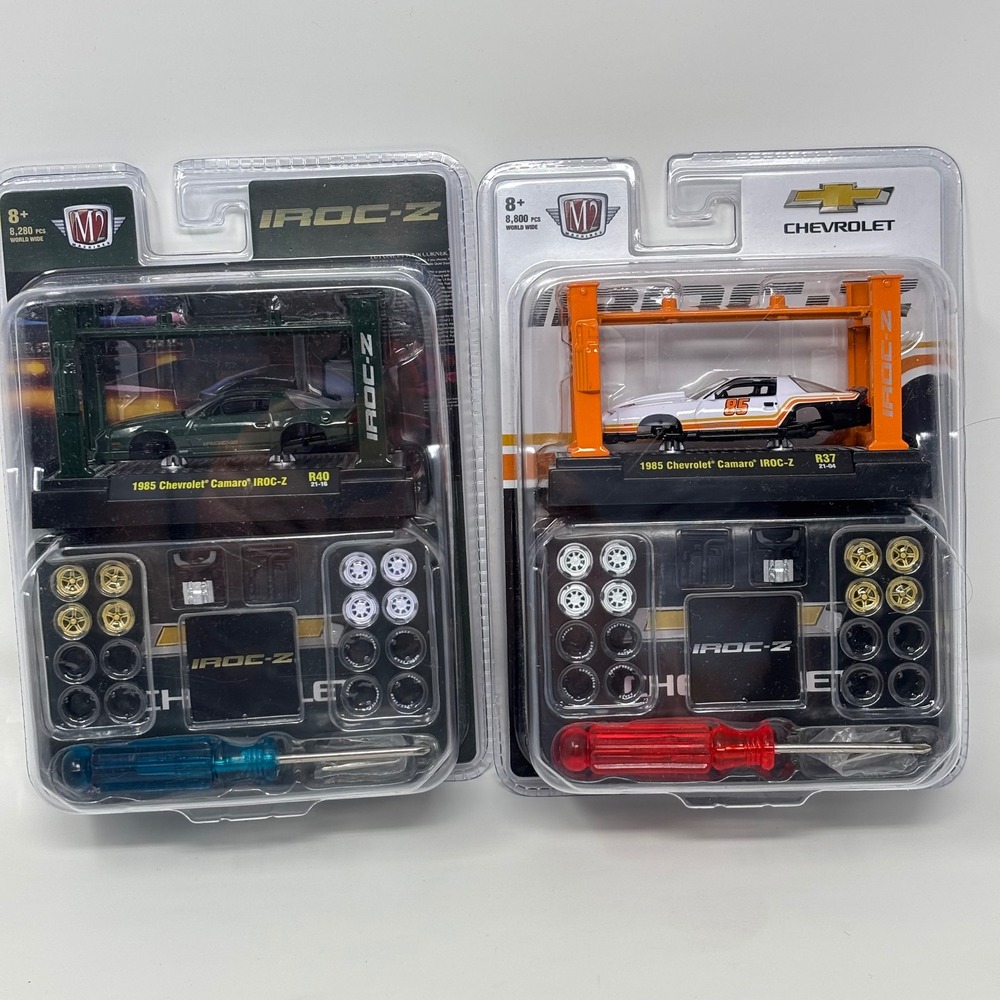 M2 Machines 1985 Chevrolet Camaro IROC-Z Model Kit Lot of 2 R37 R40 1:64 Diecast
